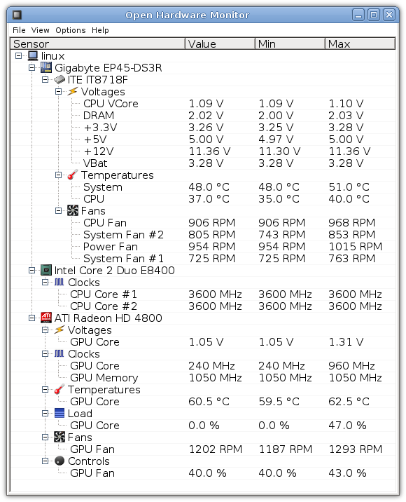 open hardware monitor no cpu temp